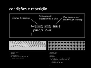 condições e repetição
 