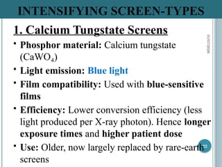 Conventional Radiography Screen Explanations for conventional radiography specifically screen film ...