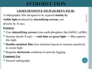 Conventional Radiography Screen Explanations for conventional radiography specifically screen film ...