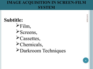 Conventional Radiography Screen Explanations for conventional radiography specifically screen film ...