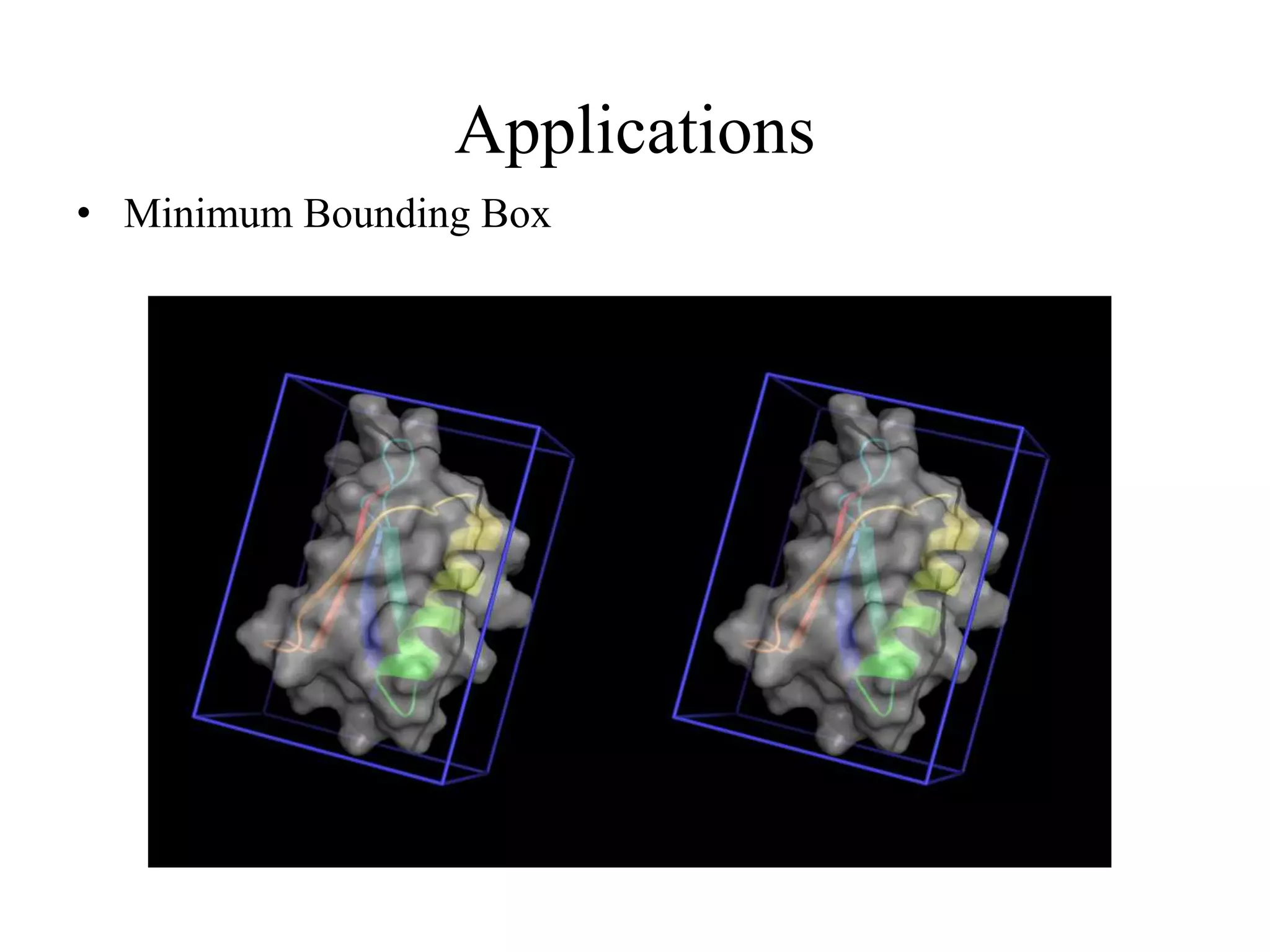 Applications
• Minimum Bounding Box