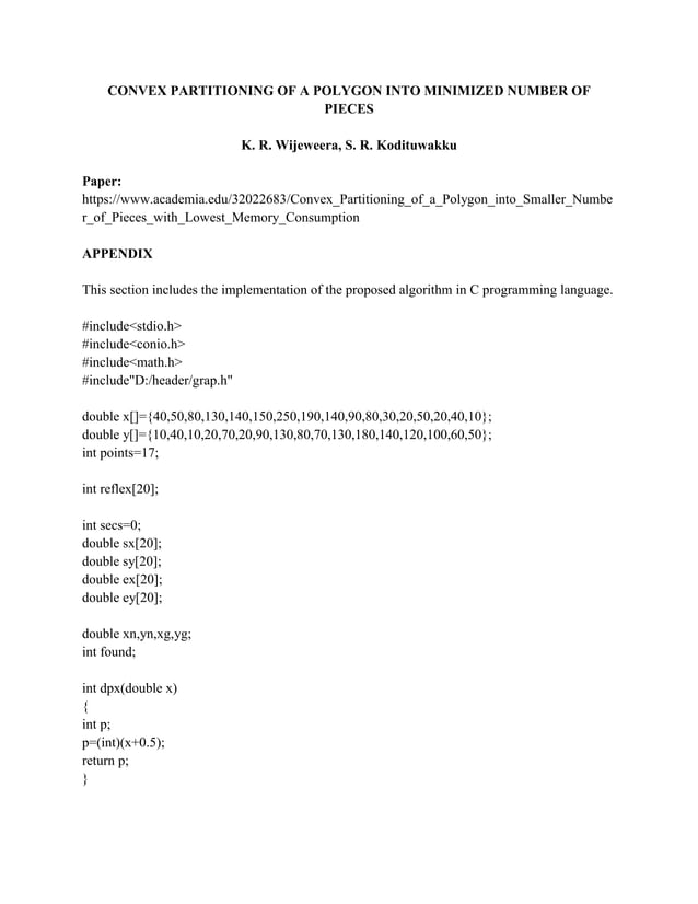 Convex partitioning Algorithm | PDF