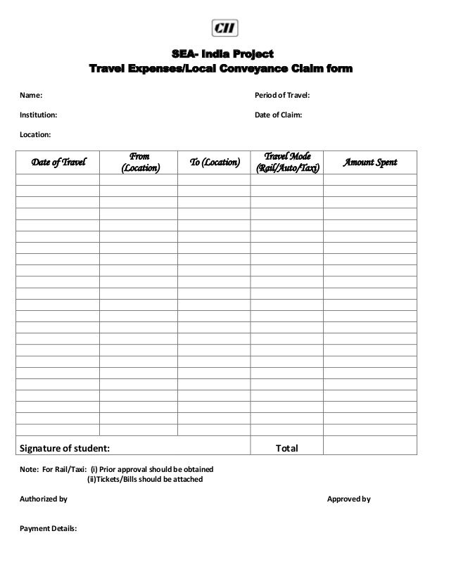expense report forms excel