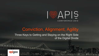 Conviction, Alignment, Agility
Three Keys to Getting and Staying on the Right Side
of the Digital Divide

 