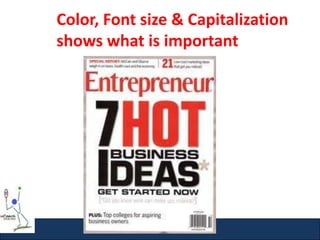 www.josephdeungria.com
Color, Font size & Capitalization
shows what is important
 