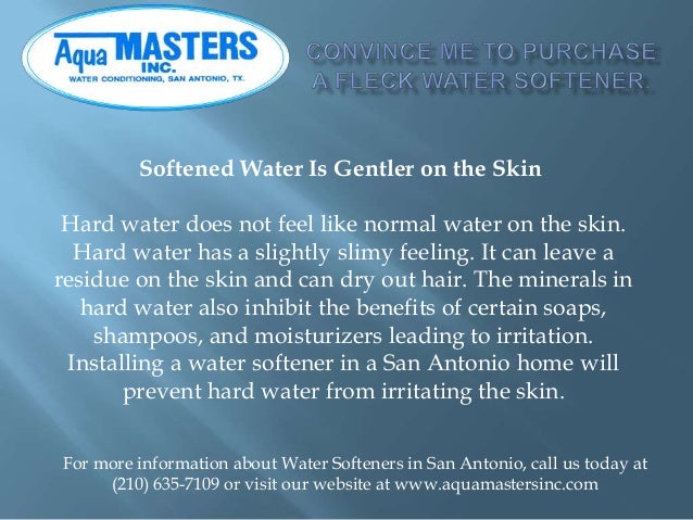 Convince Me to Purchase a Fleck Water Softener.
