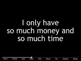 I only have so much money and so much time _I_ can spend. My willingness to buy depends on investment and risk: I’ll spend more (time and money) when the
stakes are higher (e.g. buying a $5M item vs. a $5 item).
 