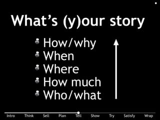 So you know MY story, what’s your story? Better yet, what’s OUR story? Our story is like a Venn diagram of overlapping circles (I expect your story to match
mine perfectly). I listed these from the bottom up for a purpose. I’ll show you why in a couple more slides.
 