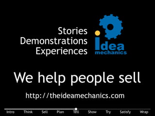 The story of our business: We help people sell. http://theideamechanics.com
 