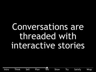 Conversations are threaded with interactive stories. Think back to RSS feeds, email lists, blogs – they’re a way to subscribe to a stream of stories (and comment).
 