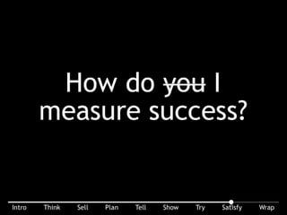 How do you (I) measure success? You don’t need 2 hours surveys ...
 