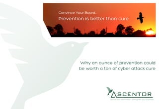 Why an ounce of prevention could
be worth a ton of cyber attack cure
 