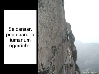 Se cansar, pode parar e fumar um cigarrinho. 