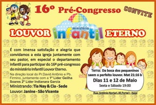 Convite do pre congresso de criança