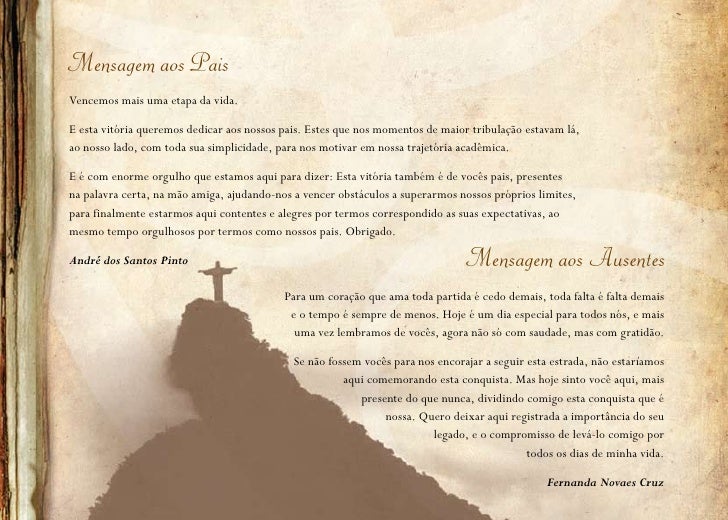 Mensagens De Agradecimento Para Convite De Formatura Mensagens