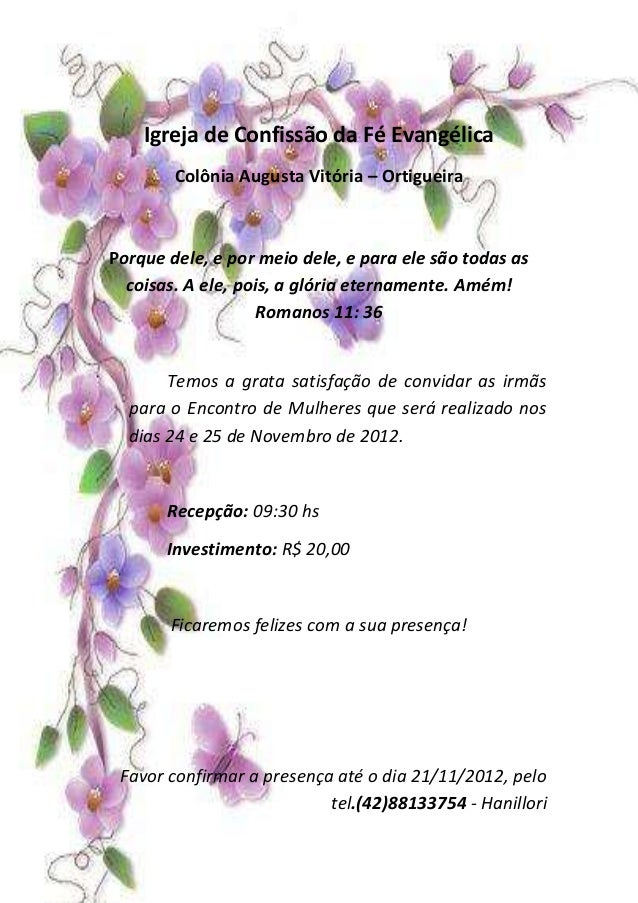 Convite encontro de mulheres 2012