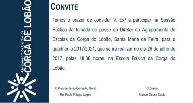 Convite tomada de posse