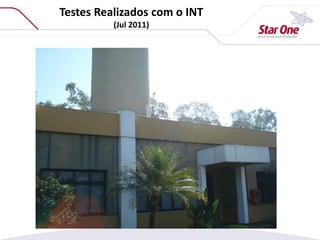 Testes Realizados com o INT
(Jul 2011)
 