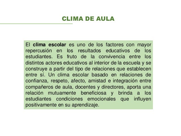 Convivencia democrática y clima en el aula