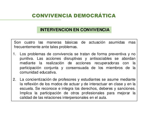 Convivencia democrática y clima en el aula