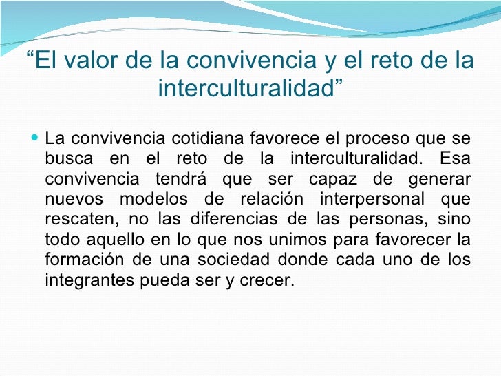Convivencia E Interculturalidad