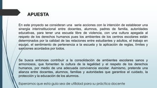 Convivencia escolar y desarrollo de cultura de la paz | PPTX