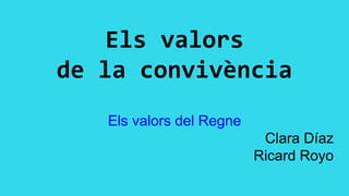 Els valors
de la convivència
Els valors del Regne
Clara Díaz
Ricard Royo
 