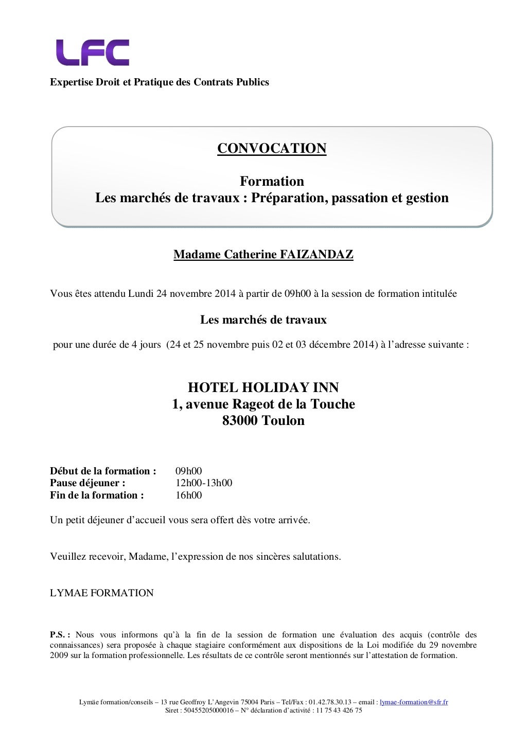 Convocation catherine faizandaz