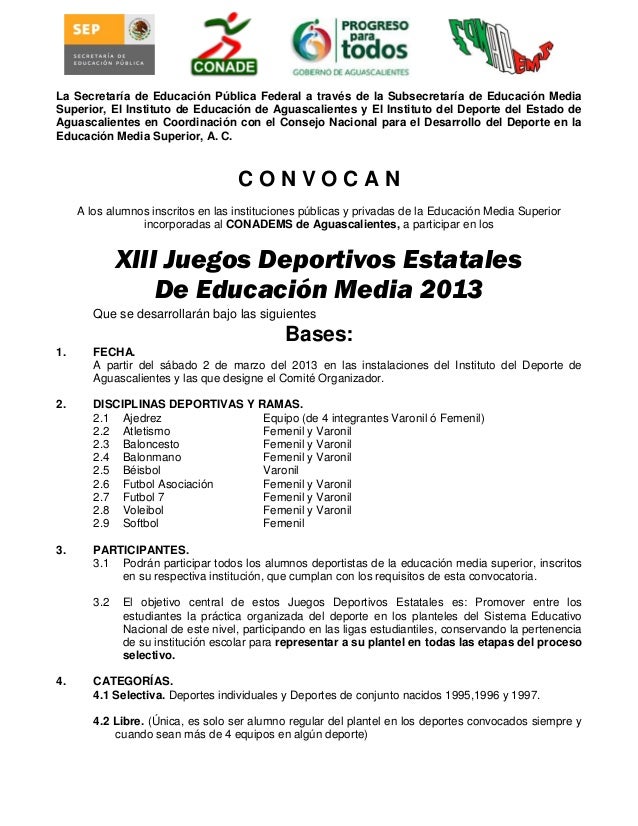 Convocatoria Conadems2013