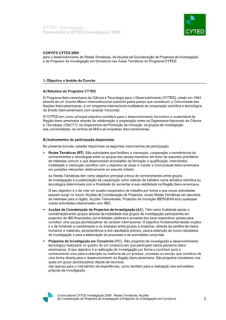 Convocatoria Cyted 2009   1[1]