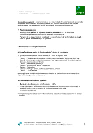 Convocatoria Cyted 2009   1[1]