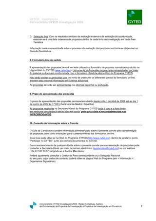 Convocatoria Cyted 2009   1[1]