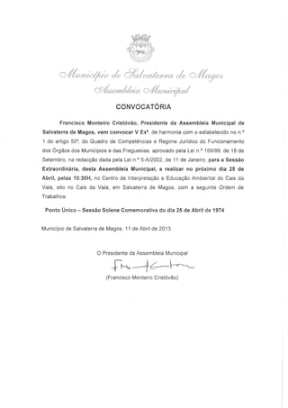 Assembleia Municipal de Salvaterra de Magos (25 Abril)