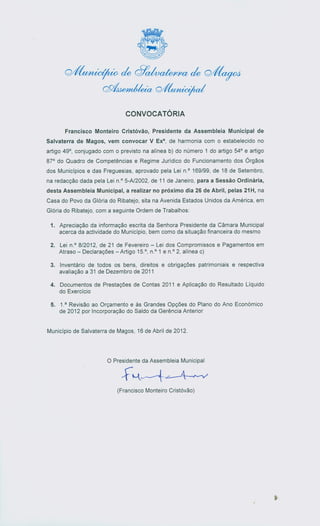 Assembleia Municipal de Salvaterra de Magos - 26 Abril