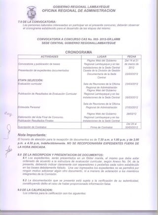 Convocatoria gobierno regional