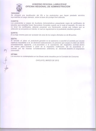 Convocatoria gobierno regional