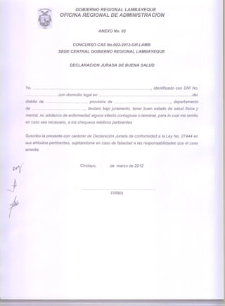 Convocatoria gobierno regional