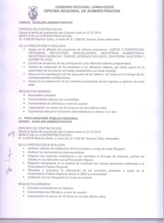 Convocatoria gobierno regional