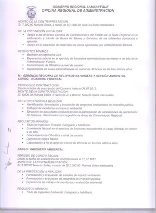Convocatoria gobierno regional