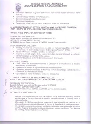 Convocatoria gobierno regional