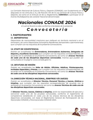 __________________________________
1
La Comisión Nacional de Cultura Física y Deporte (CONADE), con fundamento en lo
dispu...