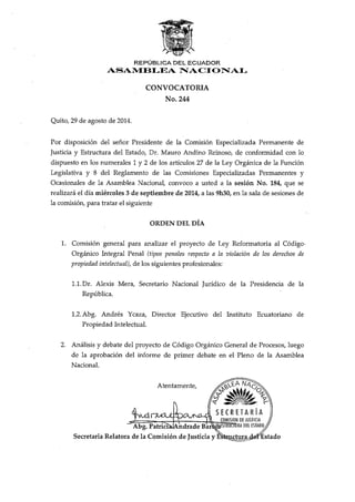 Convocatoria no. 244