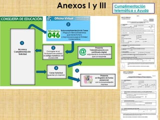 Anexos I y III   Cumplimentación
                 telemática y Ayuda
 