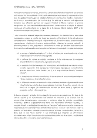 Convocatoria para dossier sobre nuevas derechas latinoamericanas - REVISTA LETRAS [versión final].docx