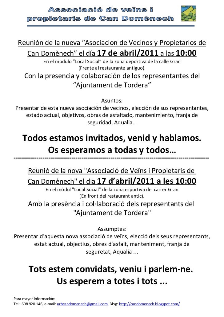Convocatoria reunion aa vv 17-04-2011