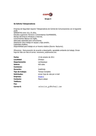 Convocatorias 14 10-11