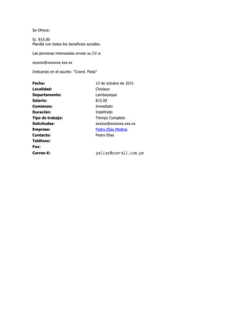 Convocatorias 14 10-11