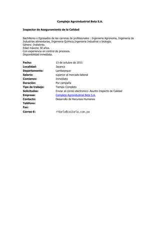 Convocatorias 14 10-11