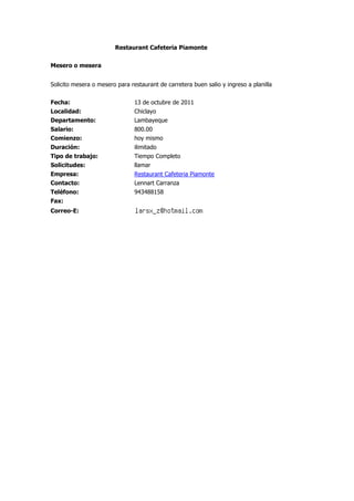 Convocatorias 14 10-11