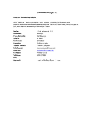 Convocatorias 14 10-11